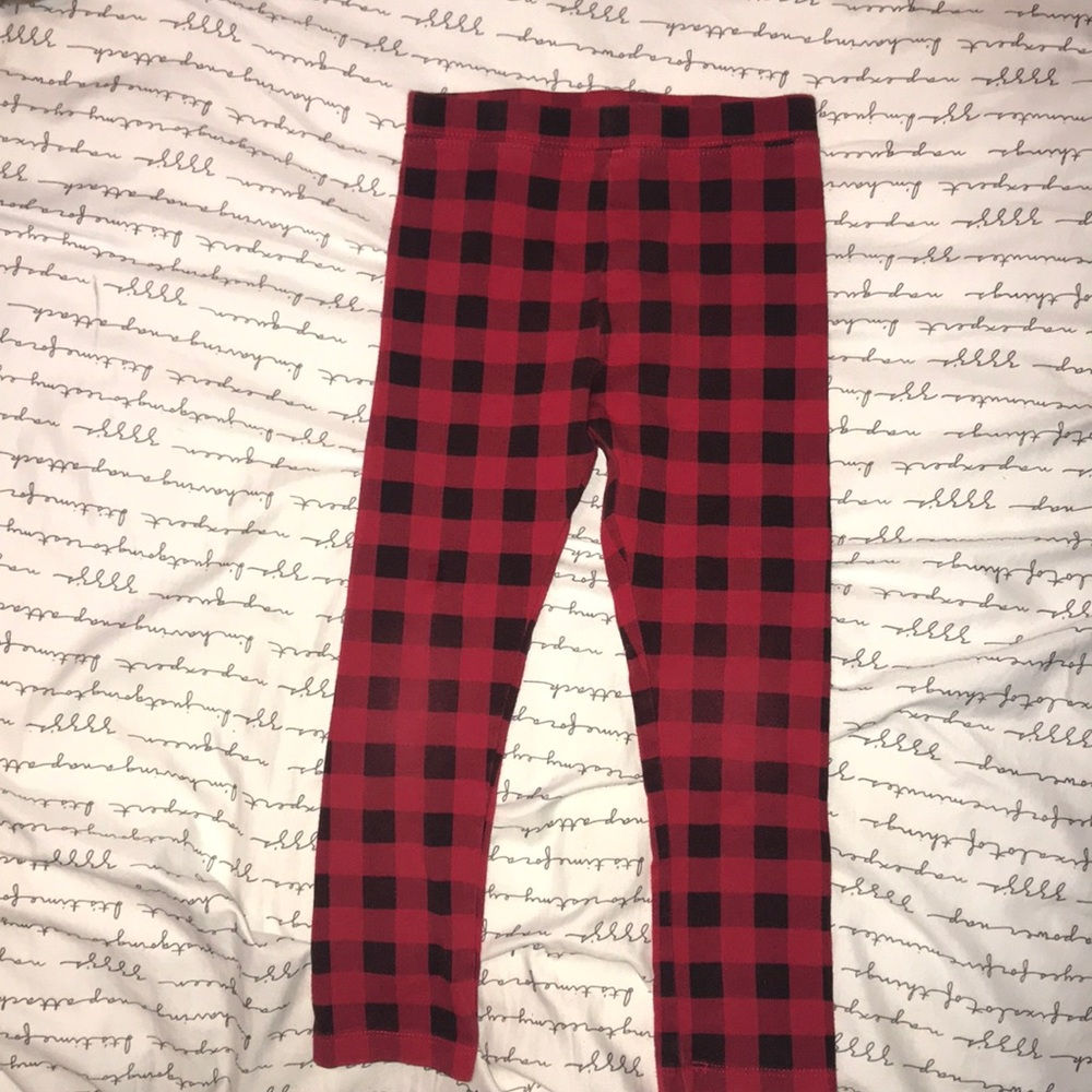 Old Navy 4T Red and Black Buffalo Plaid Leggings